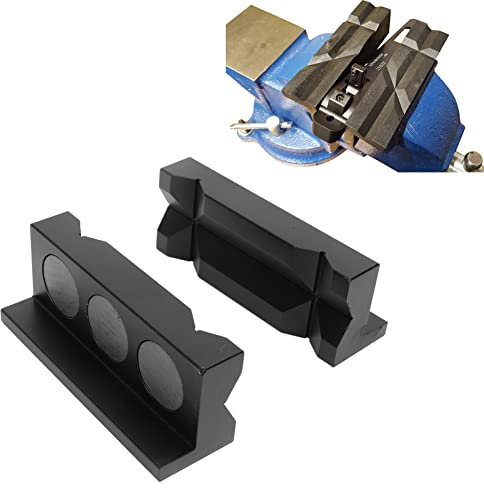 2 Pezzi Ganasce Morsa Copri Ganascia Morsa in Lega di Alluminio Morsa Magnetica Blocco Morsetto Inserto Protezione Pad Morsetto Piatto Per Morsa da Banco in Metallo