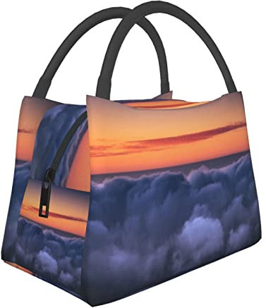 Pranzo al sacco Scenario naturale Stampato Contenitore per il pranzo isolante Borsa termica a tenuta stagna Borsa di tela riutilizzabile Unisex Per Viaggi Spiaggia Picnic