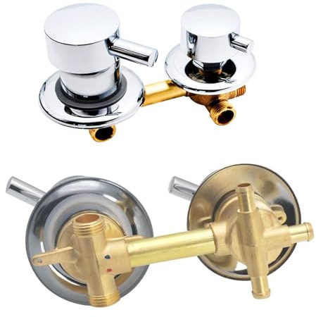 2/3/4/5 Voies Mitigeur Robinets de douche, Laiton Robinets de bain Entraxe 9cm/10cm/12,5cm/14,5cm, Mitigeur Salle Bain pour Cabine Ou Hammam (10cm,Intubation 3 Sortie)