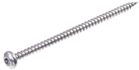 SECCARO Spanplattenschraube Halbrundkopf 5 x 90 mm, Edelstahl V2A VA A2, Holzschraube mit Vollgewinde, TX/Innensechsrund, 100 Stück