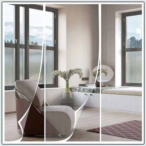 Magnet Fliegengitter Tür Vorhang einfach zu montieren Ohne Bohren, für Holz, Eisen, Aluminium Türen und Balkon,-Weiß-250x180 cm