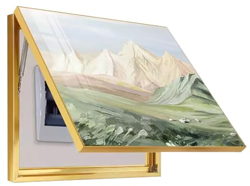 Electric Meter Box Decorative Paintings Distribution Box Wall Hanging Paintings Electric Box Cover Hide Painting with Hydraulic Rod Supports (55x45cm/21.7x17.7inch,A)