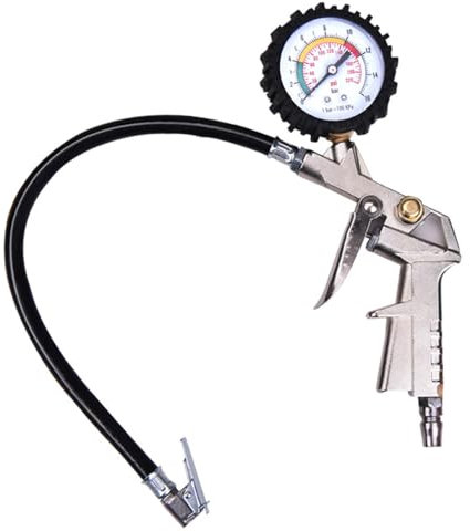 Jemora Reifendruckprüfer, Reifenfüller, Druckmesser mit Luftablass, präzise Druckmessung, kompatibel mit Luftpumpenkompressor für LKW, Bus, Wohnmobil, Auto, Motorrad, Fahrrad