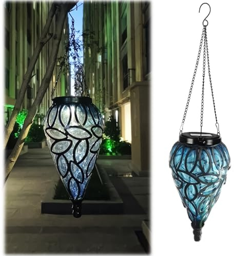 LED Solar Outdoor Garden Waterproof Teardrop Light, Teardrop Hanging Shaped Solar Lantern, Suitable for Garden Patio Patio Path Lantern Plant Decoration