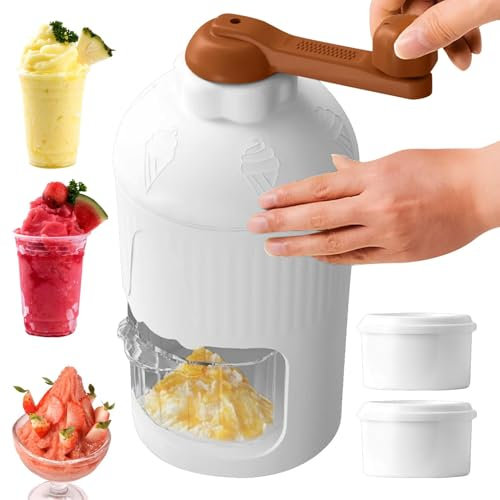 Manual Ice Crusher Slush Machine, Shaved Ice Maker, Hand Ice Shaver With Tray, Portable Slushies Machines, For Kitchen Picnic Outdoor Use