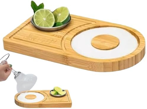 Wood Salt Trimmer - Margarita Glass Rimmers Cocktail Salt Dispenser | Bartender Tool Drink Condiment Box Drinking Dining Room, Bar, Restaurant Wood Container Salt Rim Box