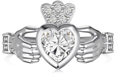 Claddagh ringar 925 sterlingsilver Claddagh hjärta ringar iriskt keltiskt smycke för kvinnor