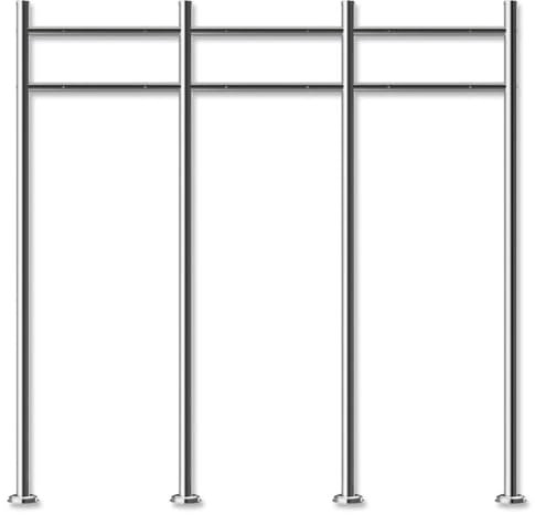 Metzler Briefkasten Ständer aus Edelstahl 3-Fach horizontal - Briefkastenständer für 3 Briefkästen, Briefkasten Standfuß 3er rostfrei und wetterfest | Gesamthöhe 112,70 cm | Modell Erpo