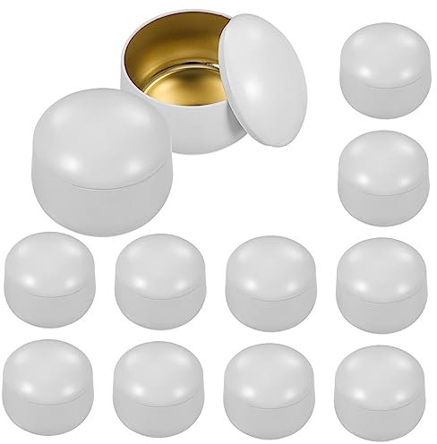 HOODANCOS 12stücke Kerzendosen Aus Hochwertigem Weißblech Bauchig Mit Deckel Luftdicht Für Diy-duftkerzen Und Aromatherapie Verschleißfest Und Praktisch Für Langzeitgebrauch