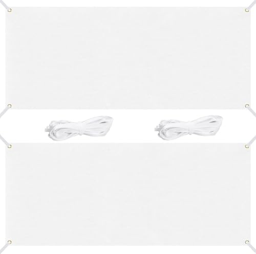 2 Sets Blanko Banner Weiß, 100x180cm Zum Bemalen, Mit Zwei 6m Hängendem Seil Lackierbar Weiß Leinwand, Banner Selbst Gestalten Kann Für Geburtstage, Hochzeiten, Abschlussfeiern Usw