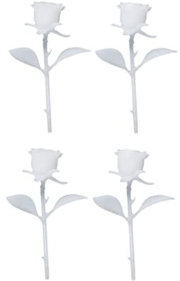 VALICLUD 4pcs Miniature Rose Craft Model 25mm Diy Handmade 3d Rose Ornament Realistic Decoration for Home Wedding and Party