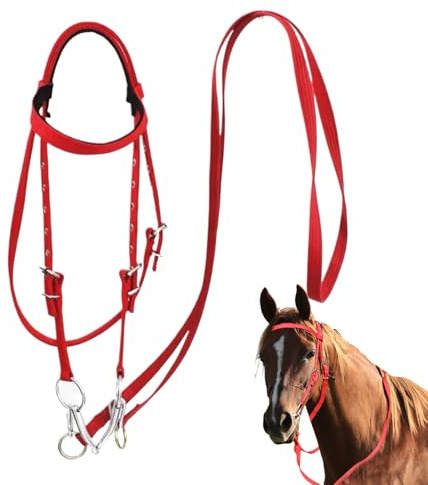 Cabeza de caballo y riendas – Brida ajustable de cuerda | Brida para animales, versátil y resistente, reutilizable, arnés de seguridad, cuerda de rancho para montar en establo