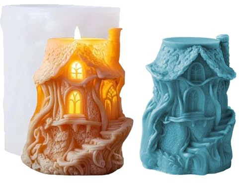 SVOCK Silikonformen Gießformen Weihnachten, Silikonform Haus Häuser, Silikonform Weihnachten Kerzen Gipsformen, Gips Gießen Formen Weihnachten Silikon Formen Weihnachtens