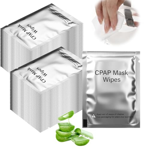 CPAP-Maskentücher100 stück CPAP Reinigungstücher feuchttücher für CPAP Maske und Zubehör geeignet CPAP Reinigung 7.1in x 5.9in