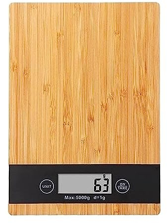 Balance De Cuisine Numérique En Bambou Avec Affichage LCD Numérique Balance De Cuisine De Précision 5 Kg Facile à Utiliser
