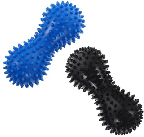 Boules de Massage Cacahuète 2 Pièces en Pvc pour Pieds | Format Hérisson Léger, Usage Yoga et Sport, Noir et Bleu, pour Cou et Épaules