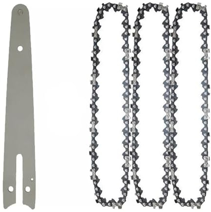 DORFEY Mini chaîne de tronçonneuse 6 pouces 1/4 chaîne de tronçonneuse 37 nœuds 18 couteaux scie électrique Mini tronçonneuse lame de scie forestière chaîne d'élagage(6-inch Set3)