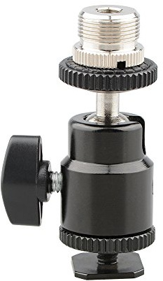 CAMVATE 5/8-zoll-27 Kamera Zubehör Halterung auf Heißen oder kalten Schuh mit Mini Ball Kopf – Multifunktions-Drehgelenk mit abnehmbarem Cold Shoe Mount für Standard Micro
