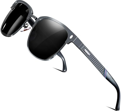 ATTCL Sonnenbrille Herren Polarisiert UV400 Leicht AL-MG Halbrandbrille