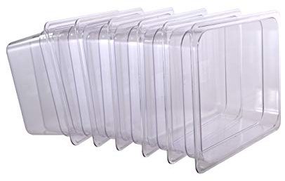 Hakka 1/2 Size Polycarbonate Food Pans,4Deep Clear Steel Steam Table Pans Commercial Gastronorm Catering Food Containers for Restaurant, Hotel, Buffet,Party - Pack of 6