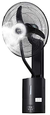 Ventilateurs tour Ventilateur brumisateur extérieur oscillant mural - Grand refroidissement par pulvérisation d'intérieur Humidificateur ventilé industriel 3 réglages de vitesse Strong Quiet Black Éco