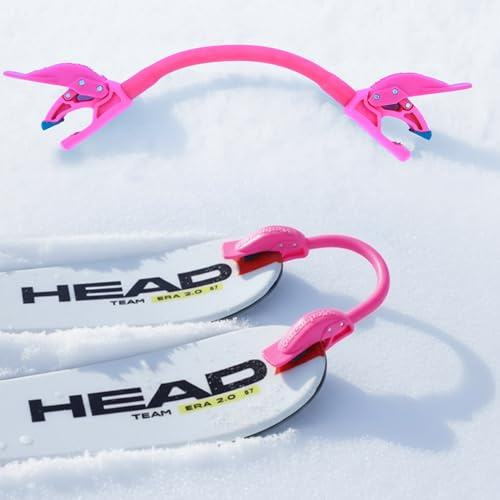 Launch Pad Wedgease - Connettore per Sci per Imparare a Sciare, insegna Il Controllo della velocità, Fare Un Cuneo, svolta di Base, Portatile e Resistente, Perfetto per Principianti (Rosa)