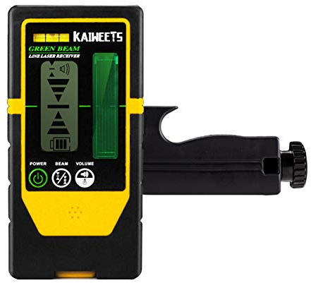 KAIWEETS LR100G Laserdetektor, Nur Kompatibel mit KT360A, Dual-LCD-Anzeige, Doppelseitige LED, Einstellbarer Signalton, Arbeitsbereich bis 60 m, Inklusive Stabile Befestigungsklammer
