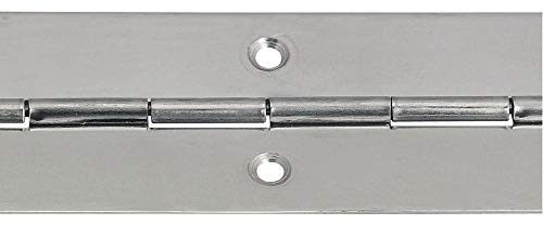 Gedotec Tür-Scharnier vernickelt Klavierband Metall Türband gelocht zum Schrauben | Länge: 3500 mm | Scharnier kürzbar | Breite: 25 mm | Stahl vernickelt | 1 Stück - Stangenscharnier 3,5 Meter