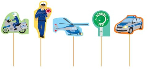 Polizei Muffin-Picker 10 Stück // Muffindekoration Für die Polizei Party