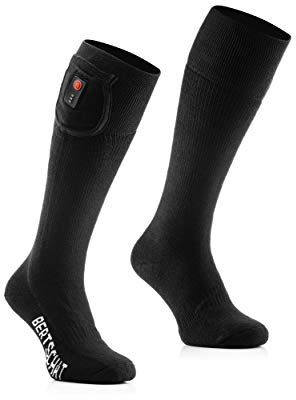 BERTSCHAT PRO uppvärmda strumpor - lång modell | USB, svart, S Taille Tall