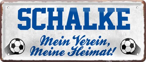 schilderkreis24 – Fußballschild Schalke “Mein Verein, Meine Heimat!“ Deko Garage Artikel Sport Verein Geschenkidee Club Weihnachten Fußball Fan Liebhaber Begeisterte 28x12 cm