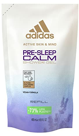 adidas Pre-Sleep Calm Duschgel zum Nachfüllen, mit ätherischem Lavendelöl und beruhigendem Duft, 400 ml