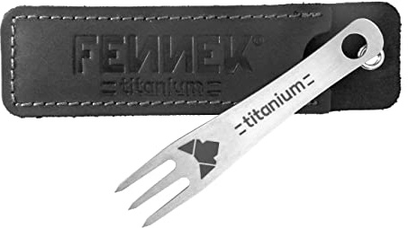 FENNEK Titan Pieker XL | in hochwertigem Lederetui | Perfekt für Camping, Zelten, Urlaub, Festival, Bushcraft, Hiking | langlebig, kompakt & hygienisch | Made in Germany