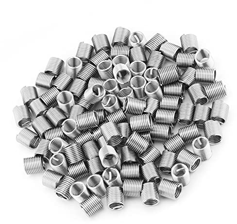 Dioche 100 Stück Gewindeeinsatz, Edelstahl SS304 Spiraldraht-Schraubengewindeeinsätze M8 x 1,25 x 2D Länge