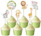 24 Pièces Décoration Muffin Animaux, Jungle Cupcake Décoration, Safari Cupcake Topper Gâteau Décoration, Animaux Forêt Thème Gâteau Fête Décoration pour Enfants Garçon Anniversaire