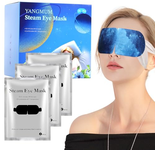 SDSM Steam Eye Mask - 20 Packs Self Heating for Dry Eyes, Dark Circles, Fatigue, and Tired Eyes - Disposable Unscented Warming Sleep Mask for Stress Relief Gifts