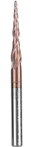Wolframstahl-Karbid-Schaftfräser mit Konischem Kugelkopf, CNC-Fräser-Bits, Werkzeuge, 0,5 Mm, Antik Vermessingt, 2 Schneiden, R0,5 X 20,5 X D4 X 50, Geeignet Zum Schneiden,