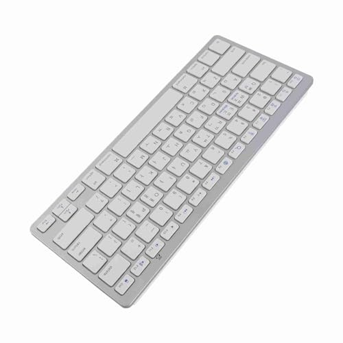 ASHATA Teclado Bluetooth de Idioma Bilingüe Ultradelgado, Teclado de Idioma Bilingüe Chino Tradicional Tailandés Coreano, Teclado Inalámbrico Bluetooth Compacto para Computadora de