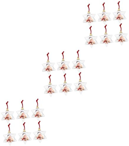 Cabilock Weihnachtskugel Stern Foto 18 Stück Kugel Anhänger Party Anhänger Zum Aufhängen Von Fotorahmen Dekoration Party Fotorahmen Ornamente Für Partys DIY Hängeanhänger DIY Anhänger DIY