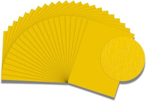 Sumico Bastelkarton DIN A3 50 Bogen grau I Bastelpapier 220g/m² I dickes Ton-Papier zum Basteln & Malen I Bastel-Pappe umweltfreundlich verpackt I Tonkarton bunt für Kinder DYI (Gelb)