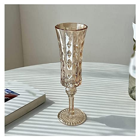 ruyi-1986 Flute Champagne Bicchieri da Champagne in Rilievo da 6 Pezzi Home Vintage Tall Being Spumante Bicchiere da Vino Flute da Champagne in Vetro 115ml Bicchieri da Champagne(C)