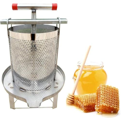 YYLDPFDC Manuelle Honigschleuder, Edelstahl-Weinfruchtpresse Mit T-Förmigem Griff, Honigpresser-Ausrüstung, Bienenwachs Extraktor, Manuelle Honigextraktionsausrüstung, Wein, Fruchtwachs