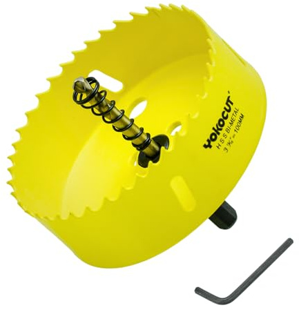 Lochsäge 100mm, Universal HSS M42 Bi-Metall Lochsägen, Lochkreissäge mit Sechskant-Schaft und Bohrer Lochbohrer Set Bohrkrone für Holz, Rigips, Trockenbau, Kunststoffe