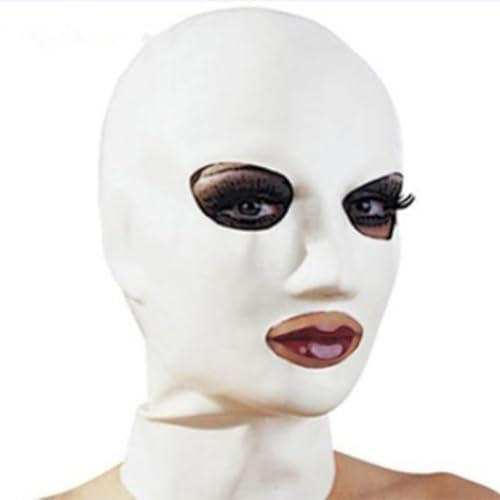 Handmade Farbe Latex Hauben Maske Mit Offenen Augen Und Mund Nase Löcher Cosplay Latex Maske Haube Mit Reißverschluss Und Haarschutz - Weiche Augenmaske Für Halloween Fasching Karneval Silvester