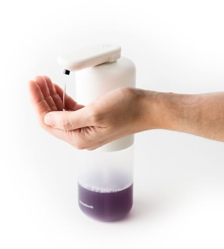 InnovaGoods® Dispensador de Jabón Automatico, dispensador jabon baño Sensor Touch Free, dispensador jabon Cocina 350 ml, dosificador jabon baño 3 Modos de Uso, Botes para Gel Antigoteos-antiderrames