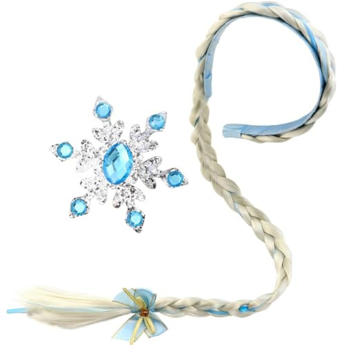 Parrucche lunghe intrecciate da principessa, Principessa Parrucca Rapunzel Bambina, Parrucca Bionda Lunghe Trecce Capelli, Cerchietti per capelli da principessa, treccia con capelli lunghi (1PCS)