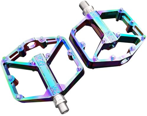 Lnopever Mountainbike-Pedale,3 Lager Fahrradpedale, rutschfest für Pedale Fahrrad,9/16 Zoll Kugellagern Fahrradplattformpedale für BMX,MTB,Rennräder Farbig