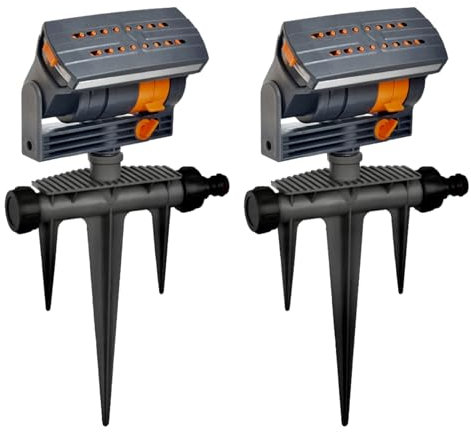 2 Stück Viereckregner 16 Löcher mit Bodennadel 90 M² Rasensprenger Viereckregner Fächerspray Einstellbarer Wasserdurchfluss Rasensprinkler von Pflanzen in Gärten Rasenflächen Gemüsegärten (2pcs)