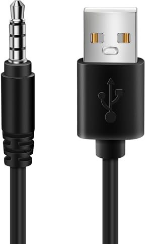 Cpolebev 3.5mm Clavija Jack de Audio AUX a USB 2.0 Macho Cable del Cargador Cable Adaptador para MP3 del Coche