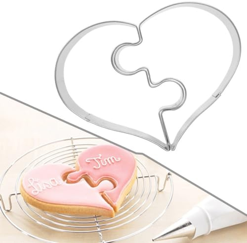 Niceminiwall Lot de 2 emporte-pièces en forme de cœur en acier inoxydable pour la Saint-Valentin, un mariage, un anniversaire, environ 7,9 x 5,5 cm
